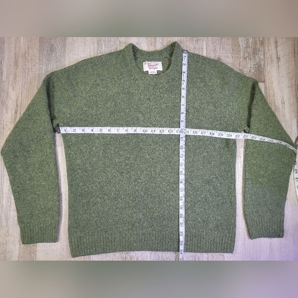 Wool Blend Original vintage Penguin Sweater W/ M Green Crew Neck Knit - Picture 4 of 9